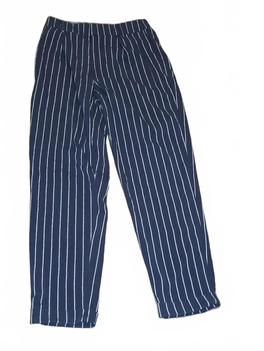 Forever 21 Navy Pinstripe Ankle Trouser Pants Women's Small Career Office